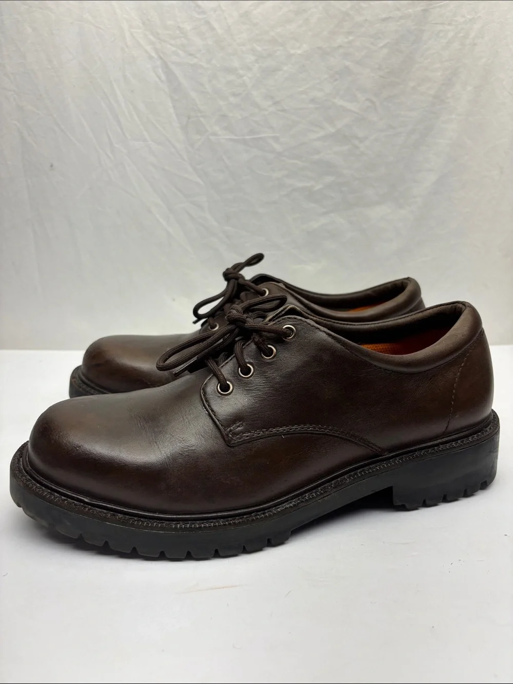 Eddie Bauer Men's Brown Leather Lace-Up Casual Shoes, SZ 10 M, box 46